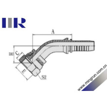 Raccord coudé hydraulique de siège plat de coude de 45 degrés (20241)